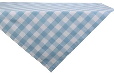 "DII Buffalo Check Tabletoppers, 40x40"", White & Light Blue, 1 Piece"