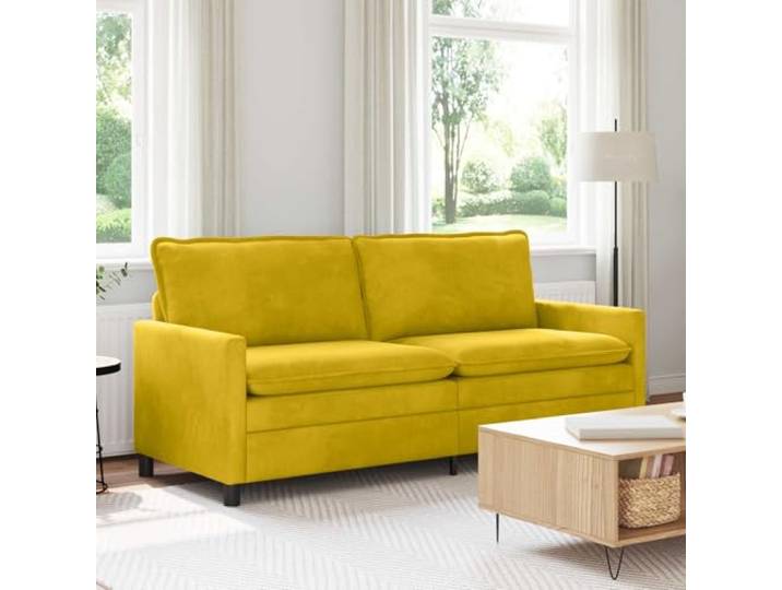 ZQQLVOO Sofa Gelb 196 x 81 x 87,5 cm Samt Stabiler Metallrahmen, Ergonomisches Design, Pflegeleicht, Einfache Montage für Wohnzimmer