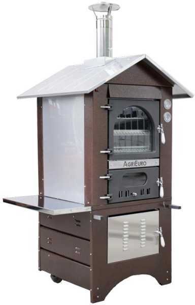 AgriEuro TOP-LINE AgriEuro Medius 60 Deluxe EXT - Holzbackofen - aus Edelstahl - kupferfarben