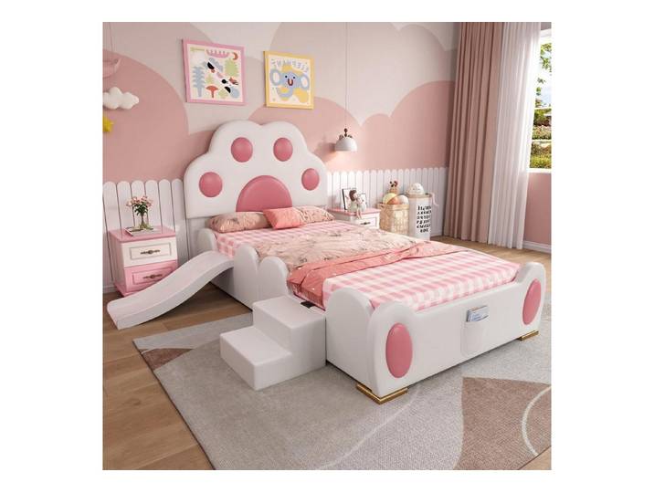LuxusKollektion Spielbett Kinderbett Rutsche Katzenpfote 90x200