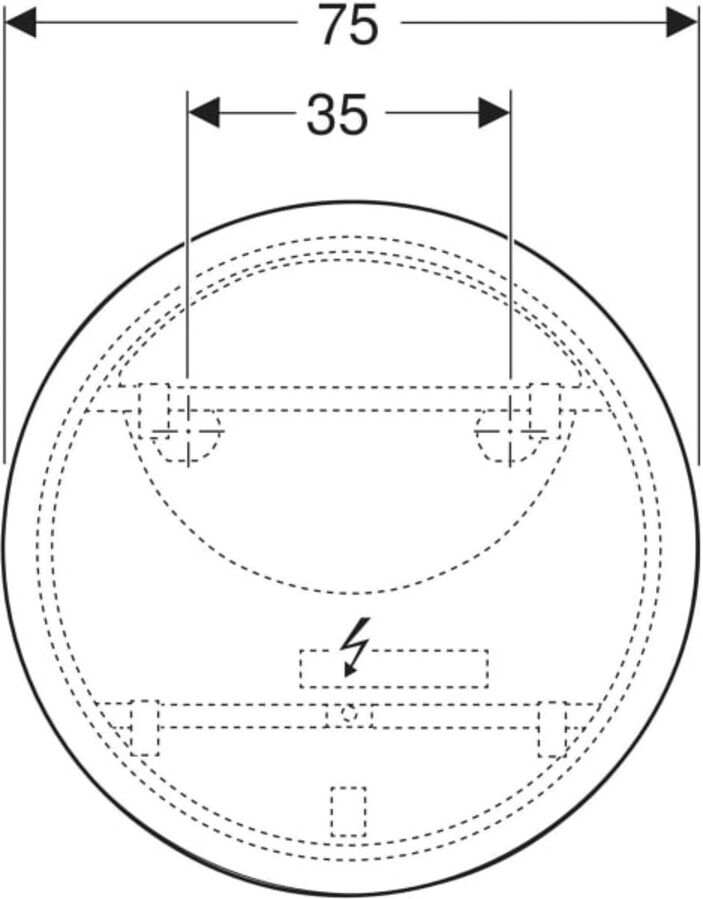 Geberit Lichtspiegel Option Round d= 75cm, direkte-/indirekte Beleuchtung (502798001)