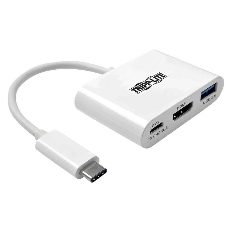 Eaton USB-C to HDMI Adapter with USB-A Port and PD Charging HDCP White (USB-C, 1 Port) (U444-06N-HU-C)