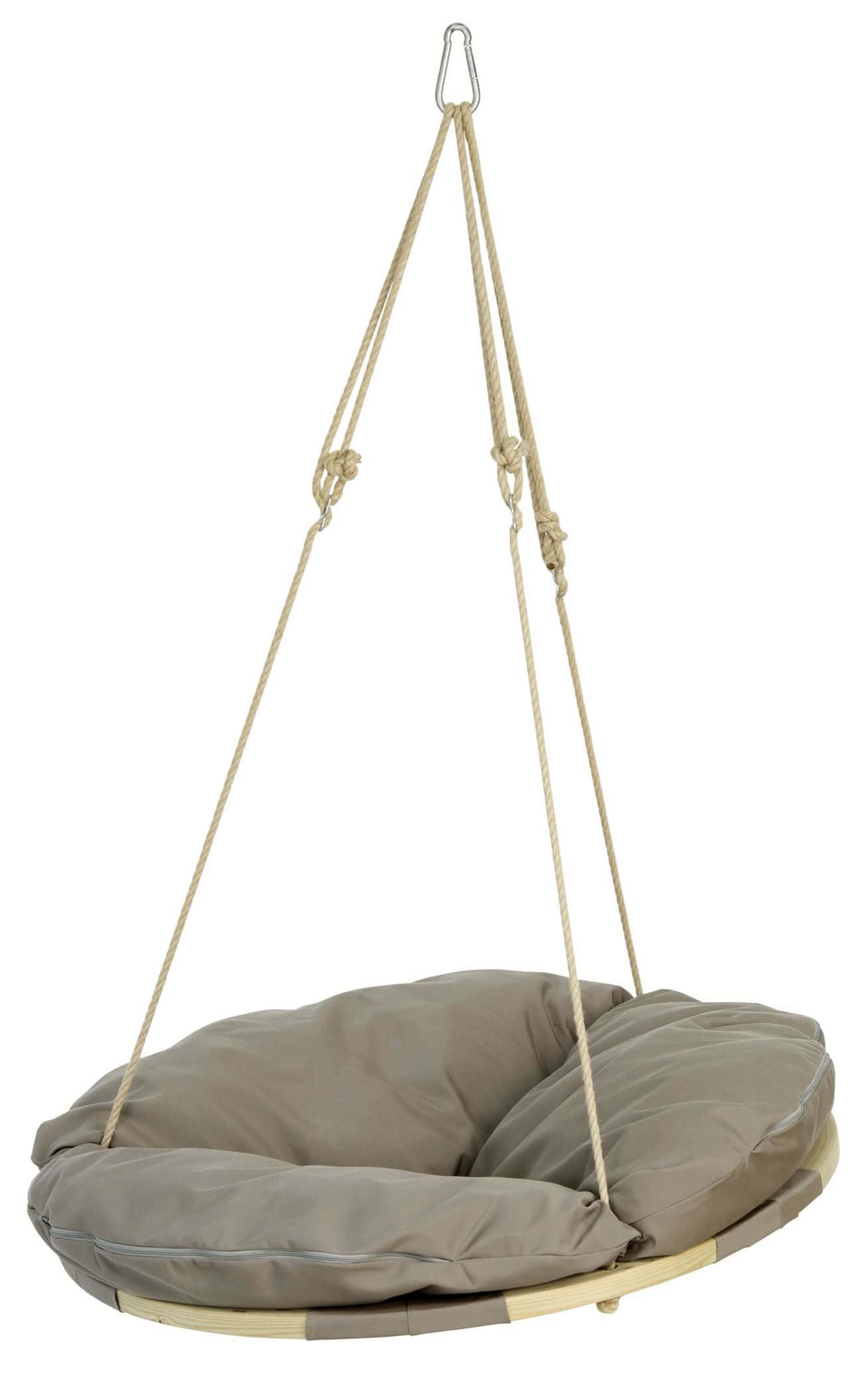 AMAZONAS Hängesessel Swing Nest Taupe mit weich gepolsterter Liegefläche und abnehmbarem Kissen
