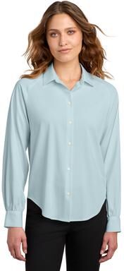 Mercer+Mettle MM2017 Women's Long Sleeve Buttery Soft Blouse in Celestial Blue size 2XL   97% polyester, 3% spandex