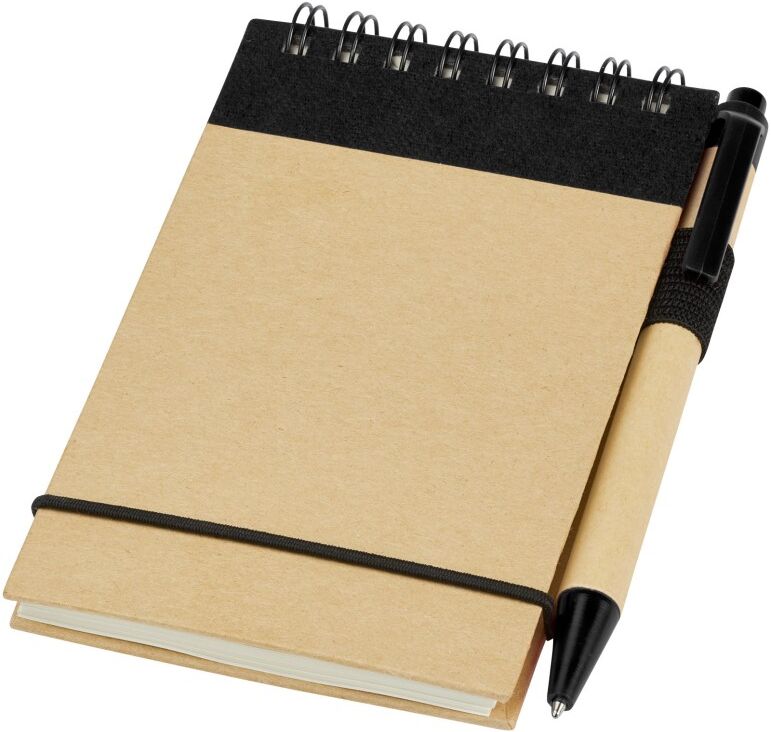 Bloc-notes recyclé format A7 avec stylo Zuse naturel
