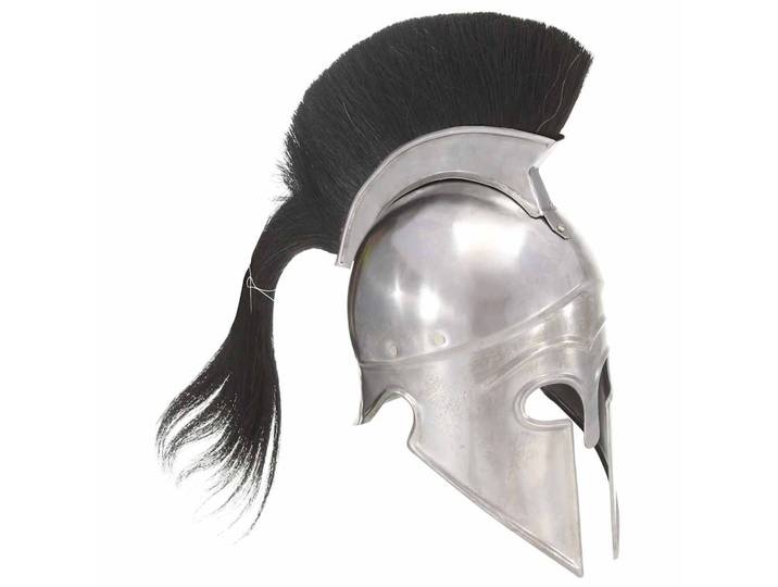 vidaXL Griechischer Krieger-Helm Antik Replik für LARP Silbern Stahl