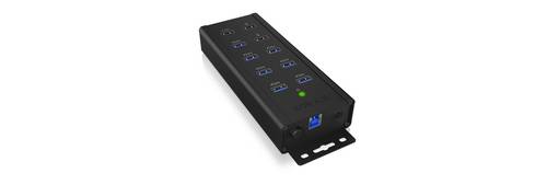 ICY BOX IB-HUB1703-QC3 USB-Hub 10 Port USB-A USB 3.0 5 GBit/s Schwarz IB-HUB1703-QC3