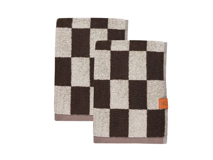 Mette Ditmer - Retro Gästehandtuch, 40 x 55 cm, chocolate (2er-Set)