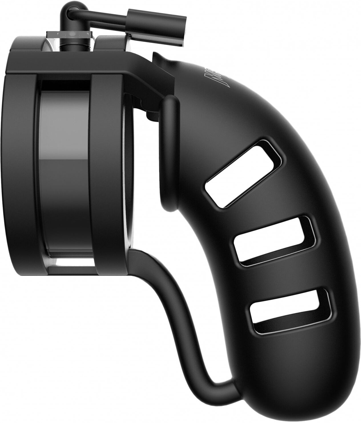ManCage Model 19 - Cage de chasteté - 4.5" - Sil Cage Ballsplitter - Black