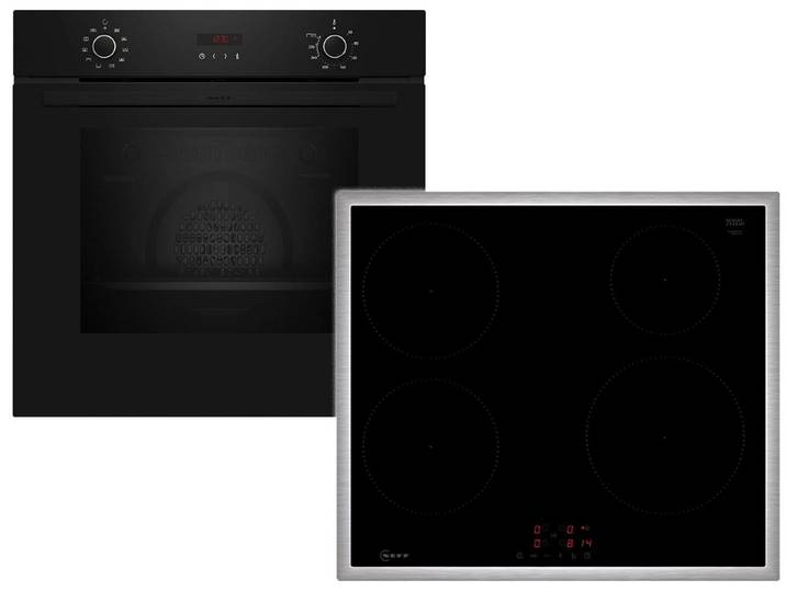 NEFF Backofen-Set, mit Teleskopauszug nachrüstbar, Pyrolyse-Selbstreinigung, Timer, TouchControl-Bedienung