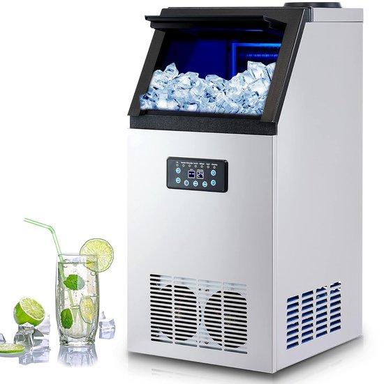Industrielle Eisblockmaschine - 32 Kilo Eis pro Tag mit 10 Kilo Lager - Für Heim, Büro, Bar und Restaurant