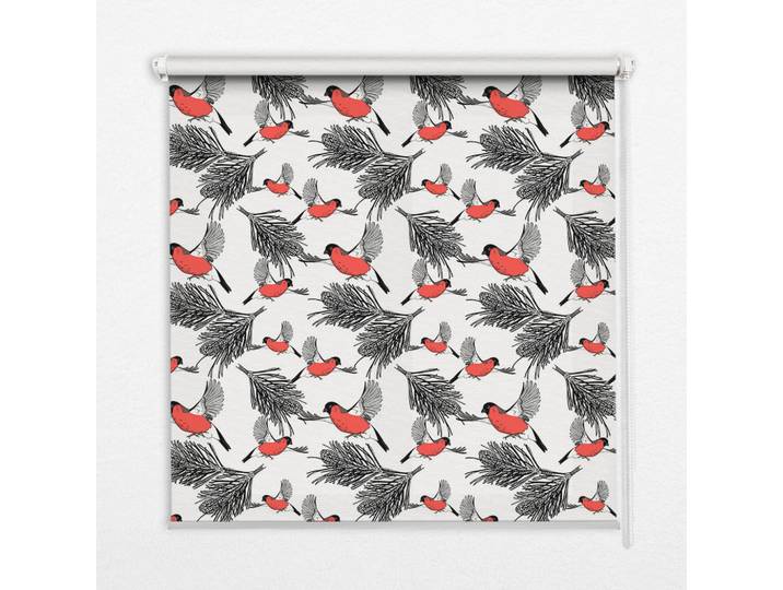Tulup Innenrollo - Fensterrollo - Rollo - 60x40 cm - Gimpel, Rot, Kunststoff, Rechteckig, 60x140x0.5 cm, Heimtextilien, Vorhänge, Rollos
