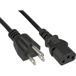 INLINE Netzkabel, Netzstecker USA auf Kaltgerätestecker C13, 0,5m