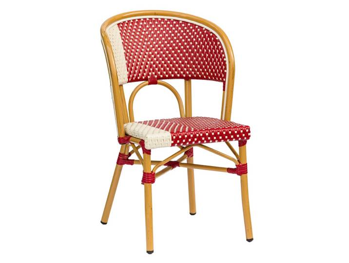 Oviala - Chaise de jardin bistrot parisien en aluminium et rotin synthétique
