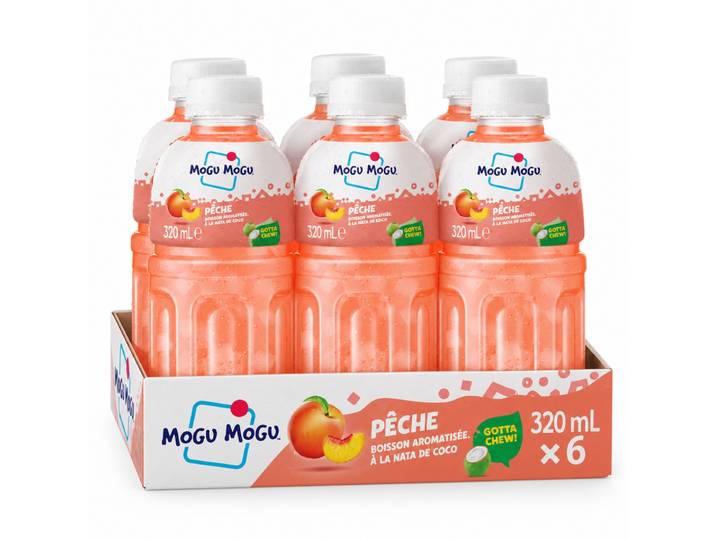 Boisson Mogu Mogu Saveur Pêche 320 ml × 6 Bouteilles
