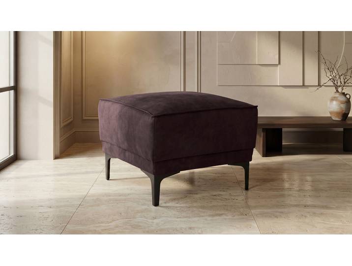 Hocker GOODPRODUCT Oland Luxus-Microfaser Polsterhocker , braun (dunkelbraun), B:56cm H:45cm T:58cm, Struktur 100% Polyester Struktur weich;Struktur 100% Polyester Luxus-Mircofaser;Struktur 100% Polyester Webstoff, Hocker, Hocker, passend zur Serie OLAND