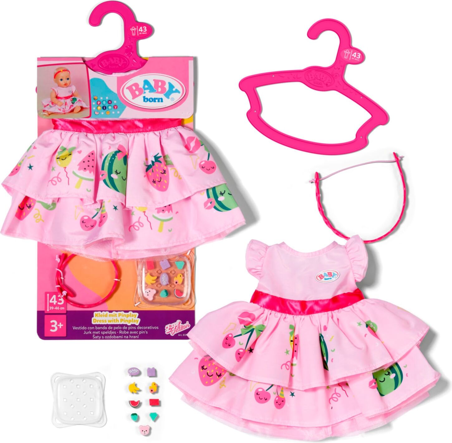 Puppenkleidung BABY BORN "Kleid mit Pinplay 43 cm", rosa, Puppenkleidung, Kinder, Puppenkleidung