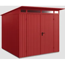 Hörmann Ecostar Metall-Gerätehaus Trend mit Pultdach Typ 2, 248 x 283 cm,purpurrot,5,7 m2