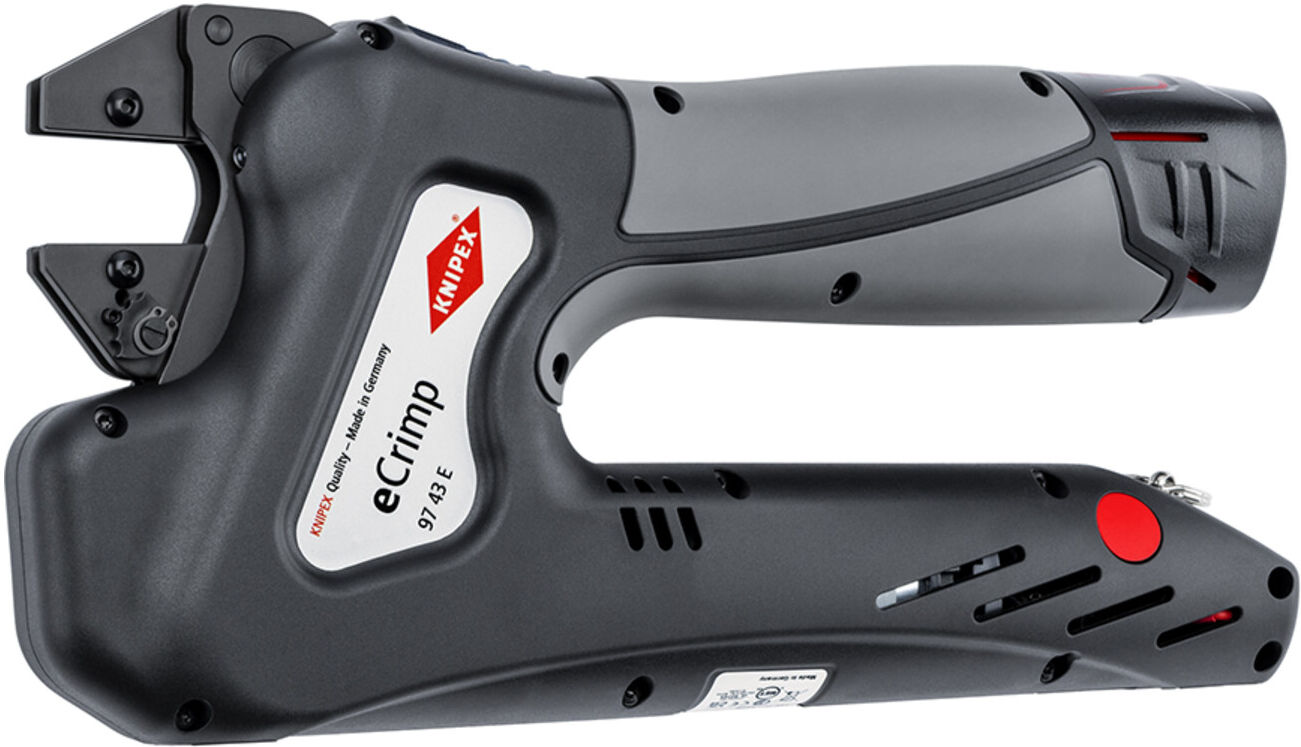 KNIPEX 97 43 E AUS eCrimp Elektromechanische Crimp-Systemzange für auswechselbare Crimpeinsätze 270 mm)
