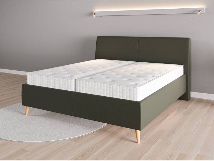 Lattenrost-Bett 180x200 Nr. 1 - Grün (Waldgrün) - Softwolle