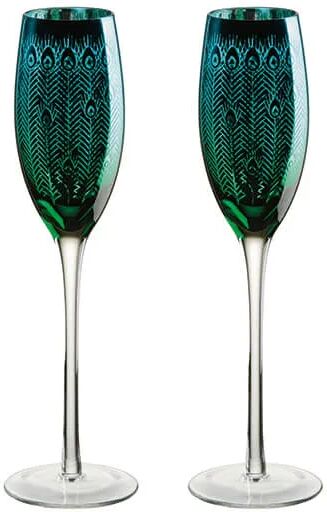 Artland Peacock Set Of 2 Champagne Flutes