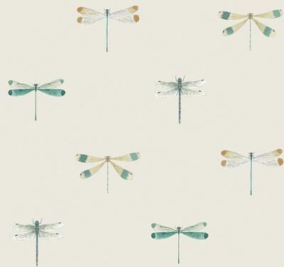 Sophie Allport Watercolour Dragonfly Off White Wallpaper - N/A