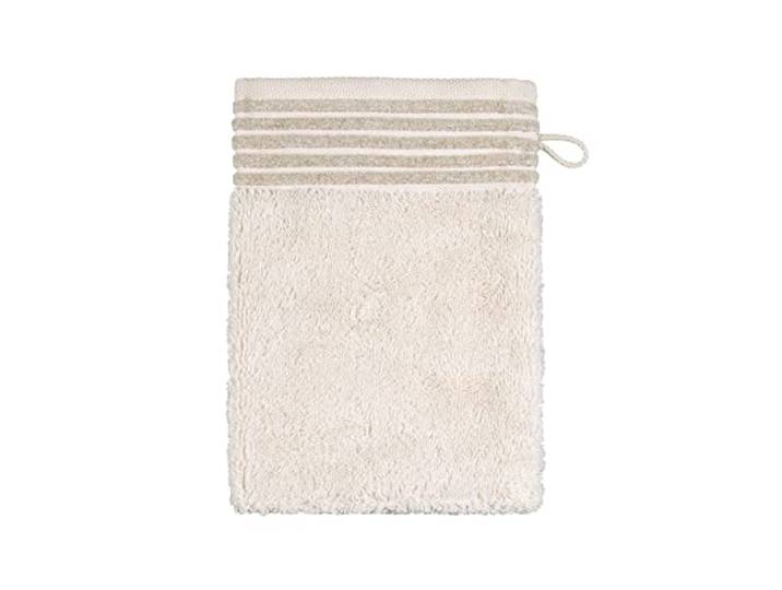 möve Wellness Waschhandschuh Uni mit Chenillebiesen 15 x 20 cm aus 100 % Baumwolle (Spinair), nature