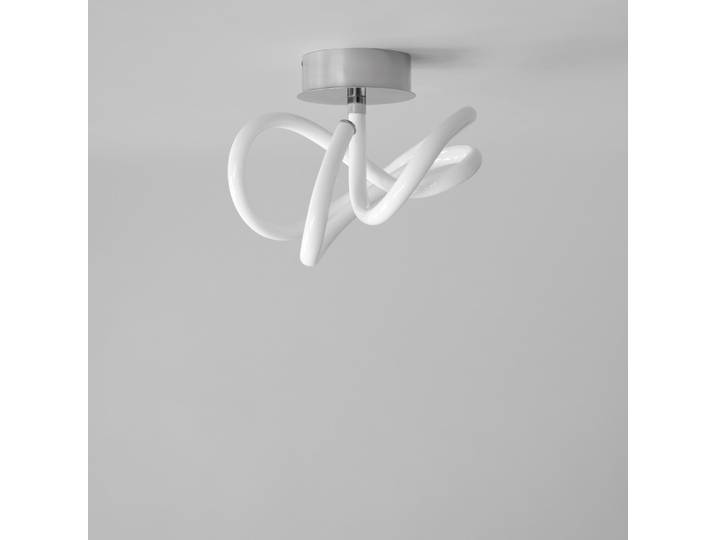 Plafonnier LED Ghost, chrome/blanc, Ø 24 cm - 101 Copenhagen - Couloir - Design - Aluminium - Semi-encastré