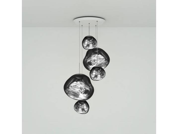 Melt Large Round Hängelampe, chrom, 5-flammig - Tom Dixon - Wohnzimmer - Design - Kunststoff - Mehrflammig