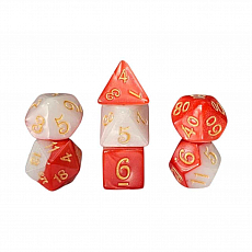 Dice4friends Würfelset Fable - Queen of Hearts - Rot/Weiß - 7 Würfel 310814