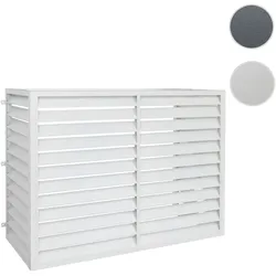 Verkleidung für Klimaanlage/Wärmetauscher HWC-O43, Abdeckung Schutzgitter, Metall 132x175x75cm ~ grau-weiß
