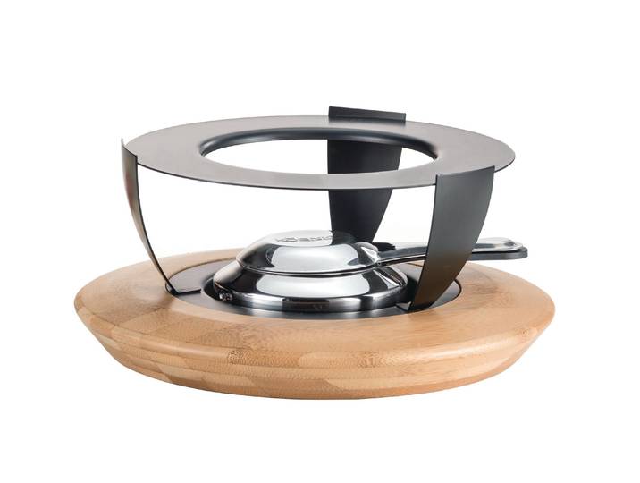 Fondue KOENIG Bamboo , grau (silberfarben, anthrazit, hellbraun), Fondues, Fondue