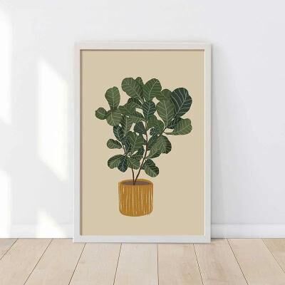 Inspire Select Green Botanical Leaves Canvas Wall Art Calming Nature Houseplant Print 4 19.69 X 27.56 In