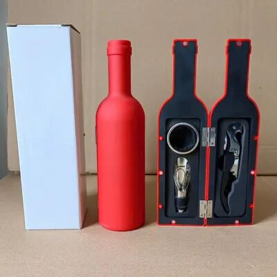 Inspire Daily Merch Stainless Steel Wine Bottle Opener Set Multifunctional Creative Bar Accessories 3pcs Red