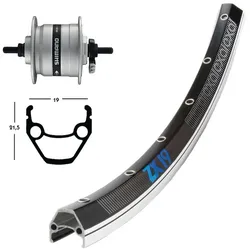 V-Rad 26x1.75Nabend.DHC3003 si.Starr36L Exal ZX 19 schw./silb.Niro-Spei.