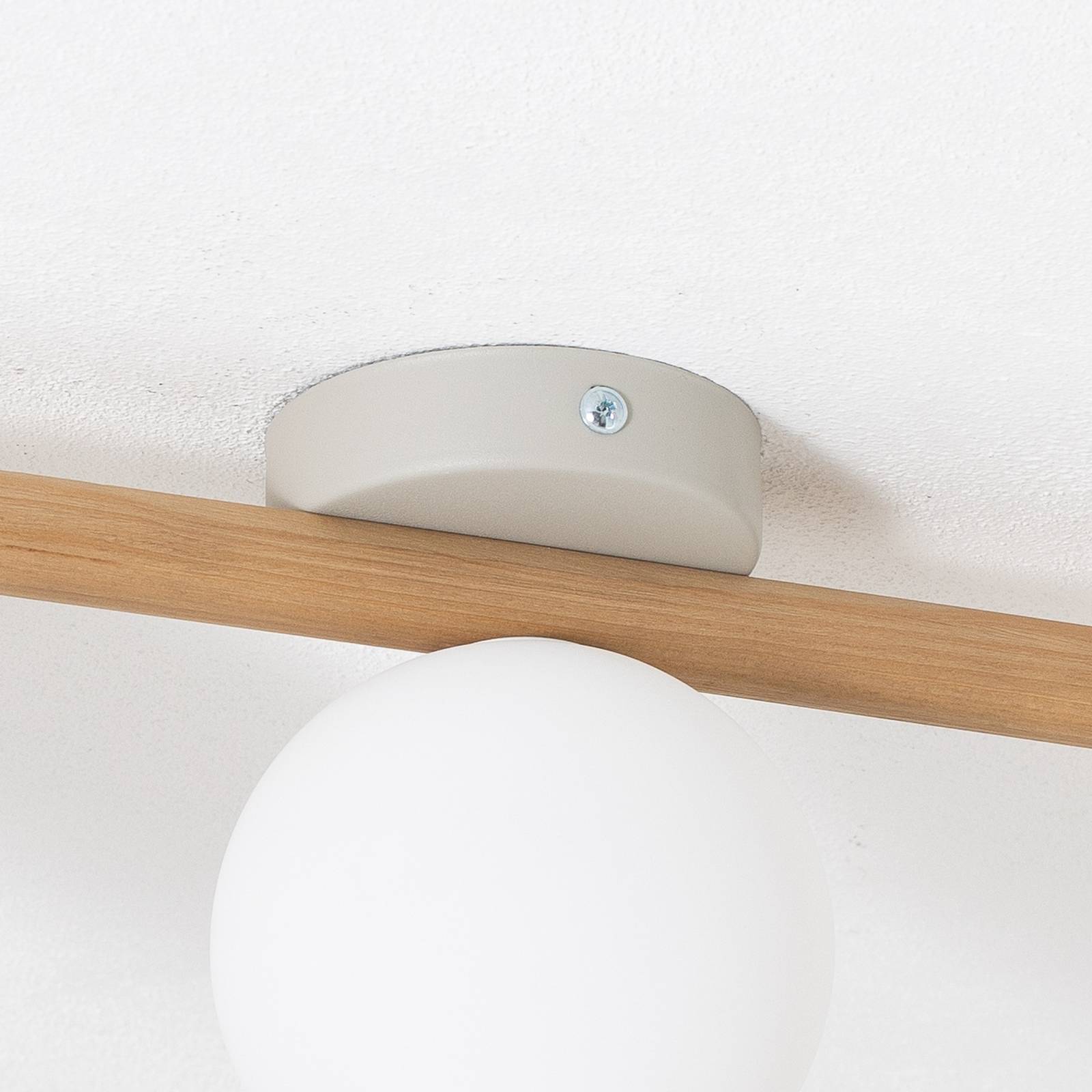 Deckenlampe Estera TK Lighting, dimmbar, Holz hell, für Wohn- / Esszimmer, Glas, Deckenlampe