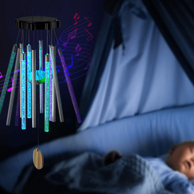 Drop Dash Deals Color Changing Solar Wind Chimes With LED Lights Large Deep Tone Resonant Bell Tubes For Outdoor Decor Color Changing Solar Wind Chimes With LED Lights Large Deep Tone Resonant Bell Tubes For Outdoor Decor