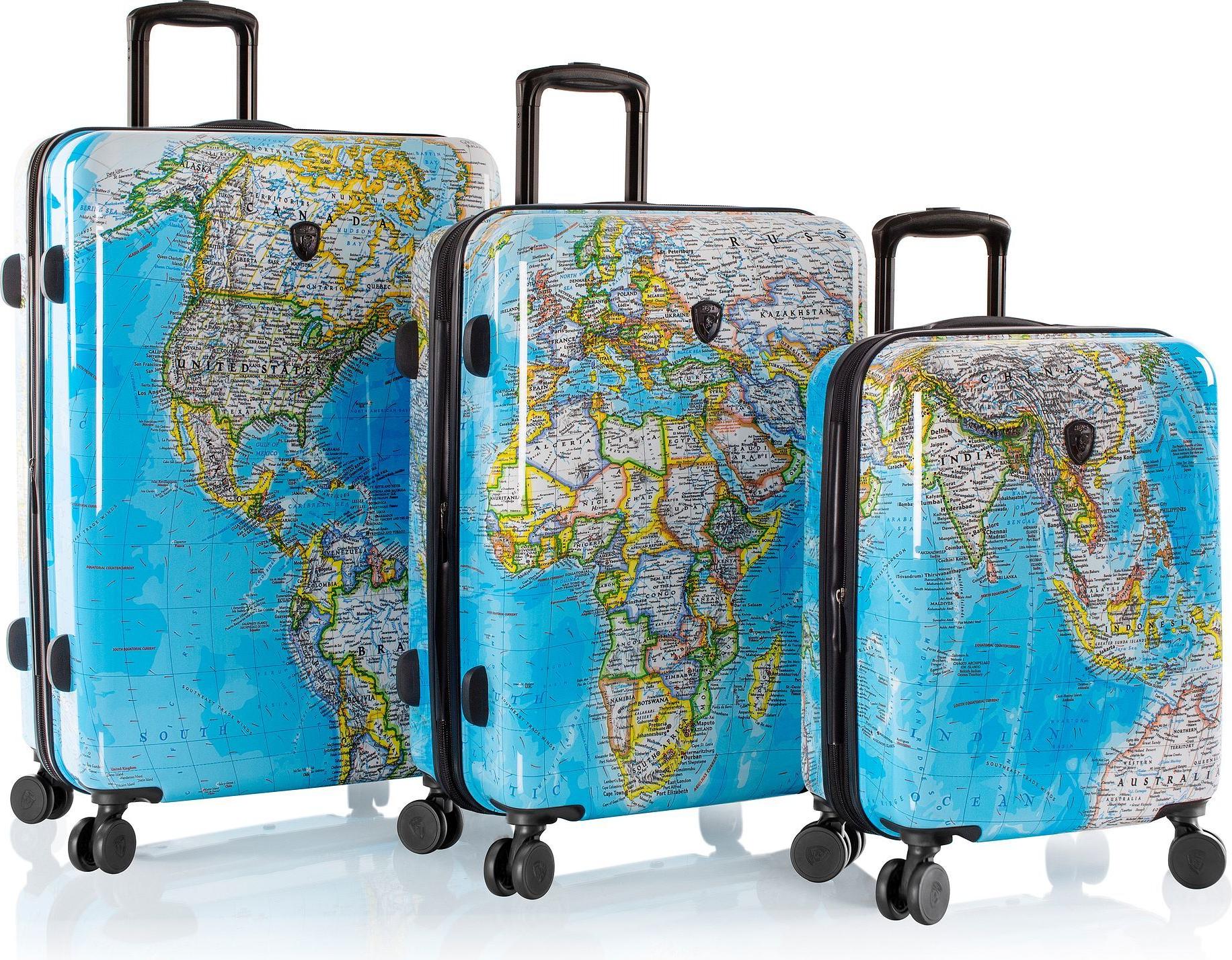 HEYS Trolley Journey 3G 3pc Set Blue Map blau 55cm