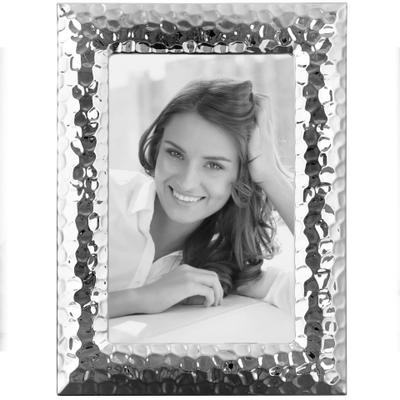 Bilderrahmen FINK "CLEO", silberfarben, 10x15, weiß, Metall, Bilderrahmen, Bilderrahmen, Anlaufschutz, schwarzer Fink Karton