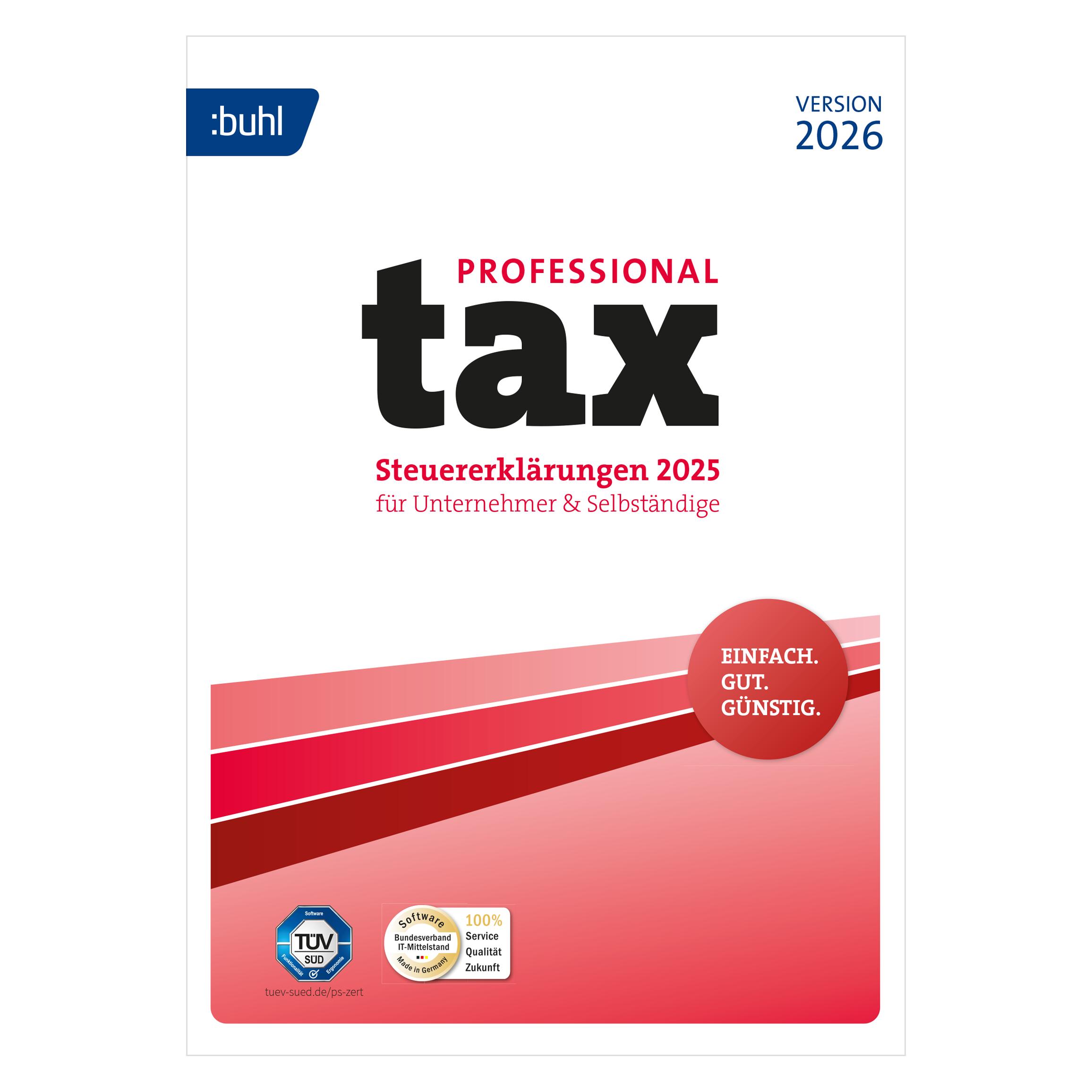 Buhl Data Service tax 2026 Professional ESD DE (1 User, 1 Geräte/User, unbegrenzt) (DL42982-26)