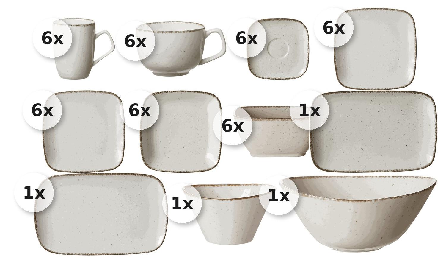 Kaffee- und Tafelservice 46 tlg. (oval) Casa creme
