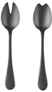 Mepra Stainless Steel w/PVD Titanium Coating Vintage Oro Nero Salad Servers (Fork and Spoon)