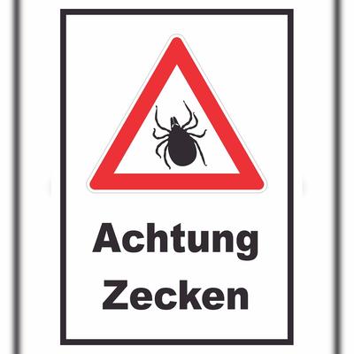 HB-Druck Achtung Zecken Schild A4 (210x297mm)