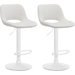 2er Set Barhocker Camden Samt weiß