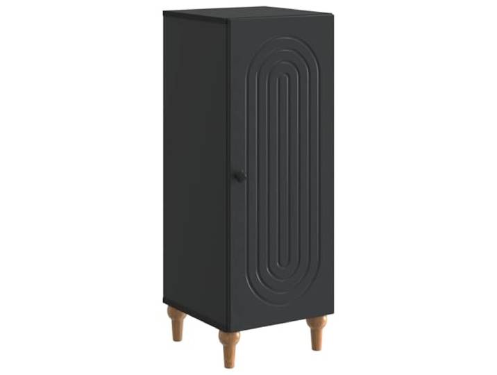 TEKGHUT Sideboard Schwarz 33 x 34,5 x 90 cm Holzwerkstoff Anrichte,90°-Pendeltüren,Knopfgriffe,Regale,feuchtes Tuch zur Pflege,Esszimmer,Wohnzimmer