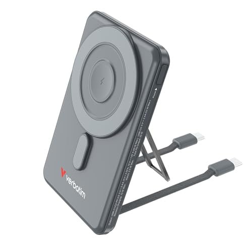 Verbatim Charge 'n' Go MagSafe Powerbank 5000mAh met 2X USB-C kabel grijs