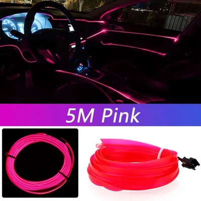 Inspire Curations 5M Flexible USB Car Interior Neon EL Wire pink usb Drive