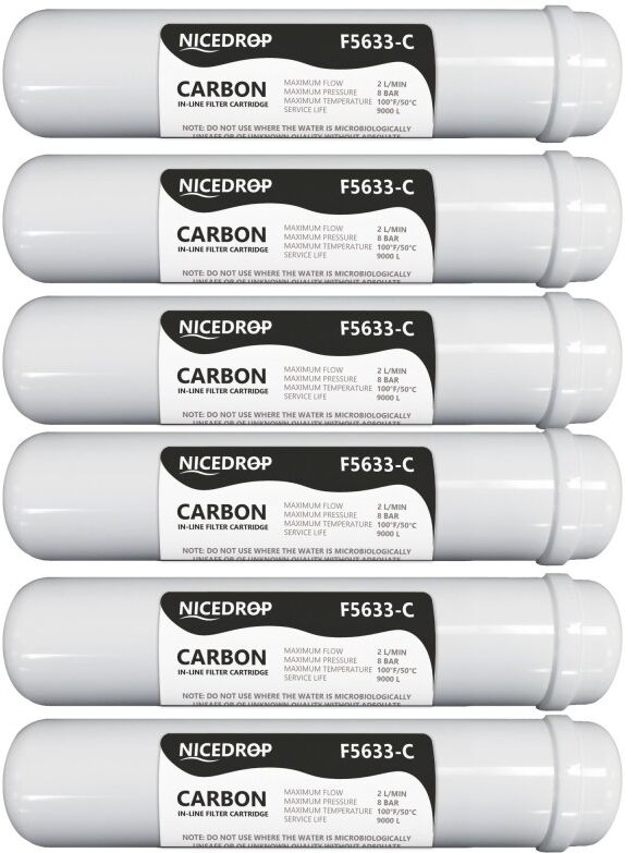 Filtro a Carbone in Linea 12" Carbon Block NICEDROP 6PZ