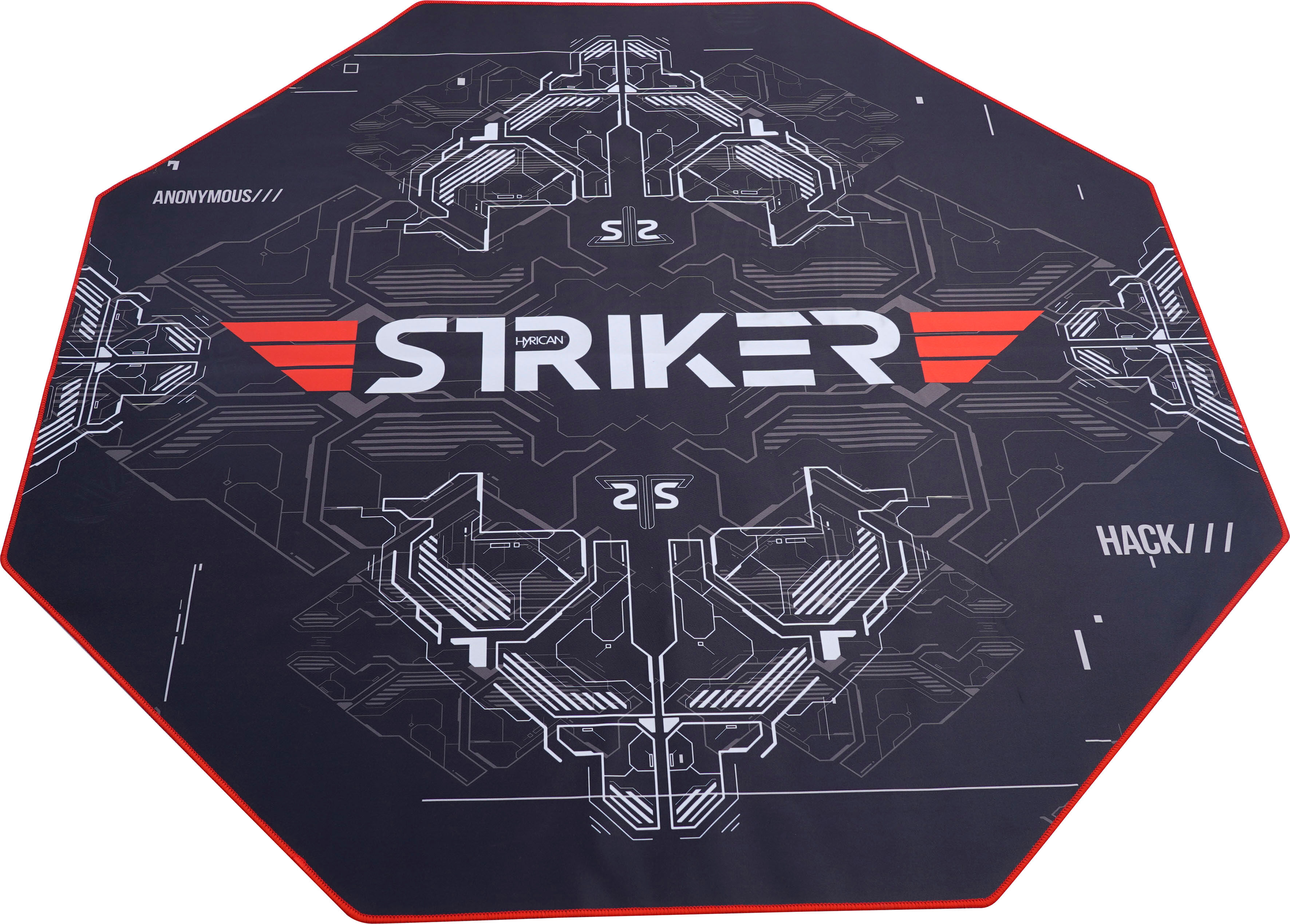 Bodenschutzmatte HYRICAN "Hyrican Striker Gaming Stuhlunterlage/Bodenschutzmatte 1100x1100x2mm", rot, B:110cm H:2mm L:110cm, Kunststoff, Bodenschutzplatten, Bodenschutzmatte, 8- eckige Form rot B/H/L: 110cm x 2mm x 110cm