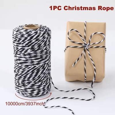 Uplift Curations Festive Christmas Baker Twine String For Gift Wrapping & DIY Decor black